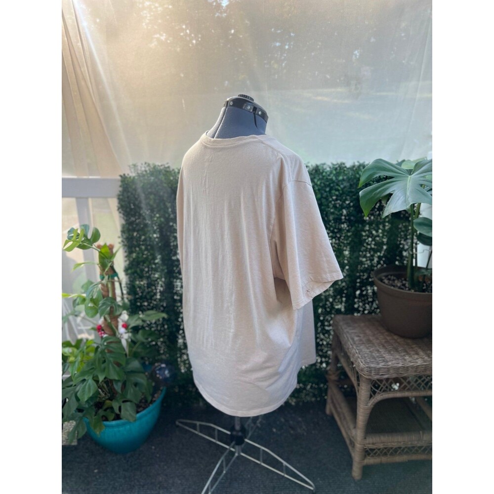 REI Abstract Mountain Shirt Beige and Navy Blue - Picture 4 of 6